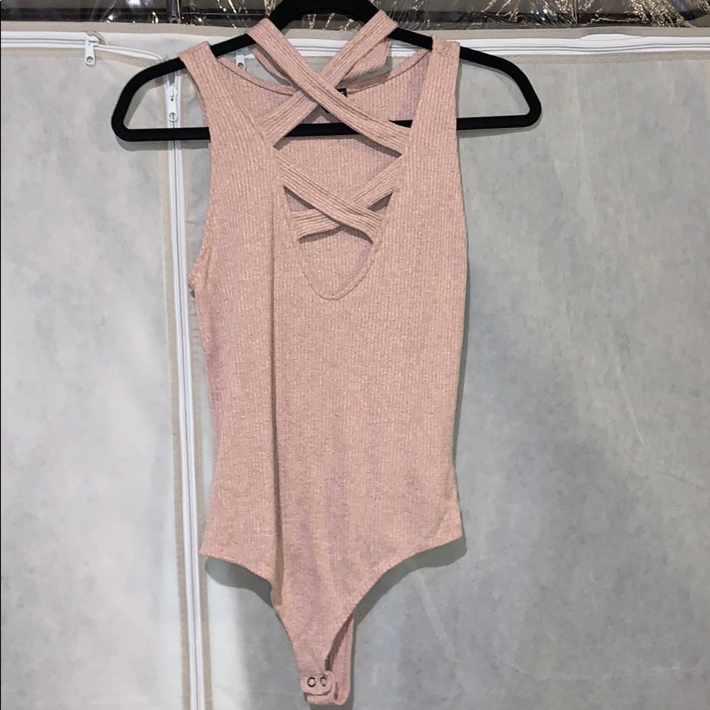 Express light pink body suit